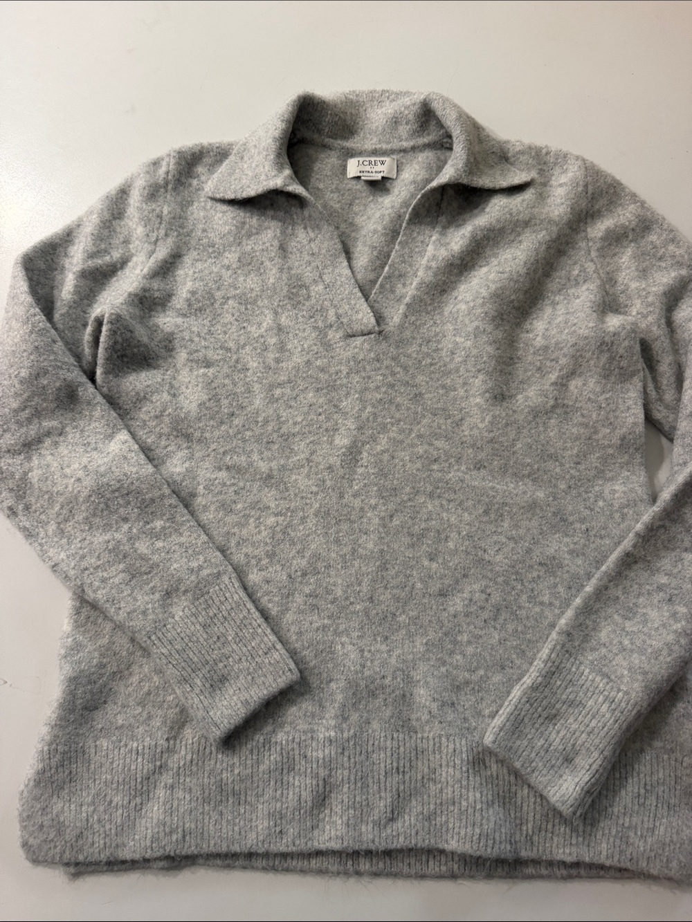 J. Crew Light Gray Polo V-Neck Sweater
